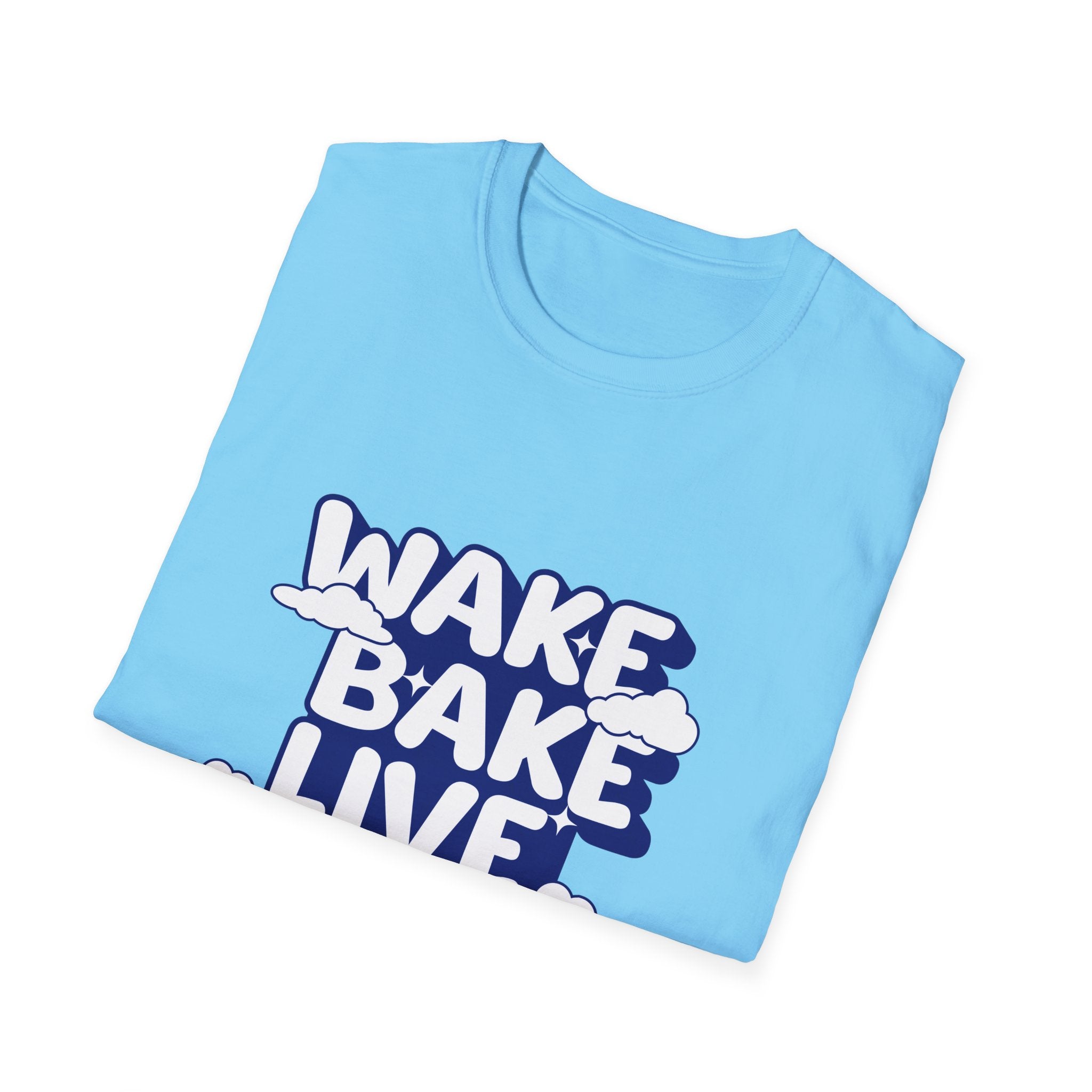 Wake Bake Live Repeat - Unisex T-Shirt (Front) - Damned Threads